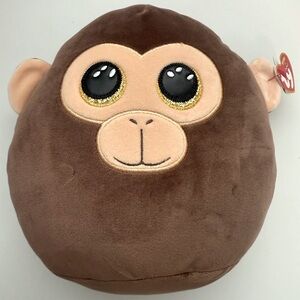 Ty Brown and Tan Monkey Plush NWT